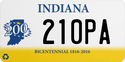 IN license plate 210PA