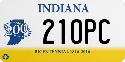 IN license plate 210PC