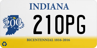 IN license plate 210PG