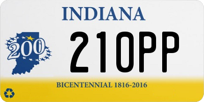 IN license plate 210PP