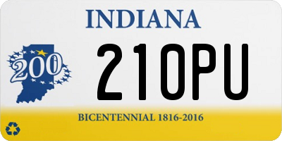 IN license plate 210PU
