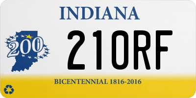 IN license plate 210RF