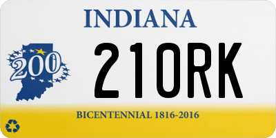 IN license plate 210RK