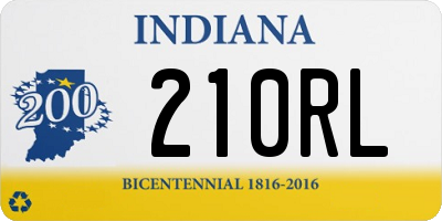 IN license plate 210RL