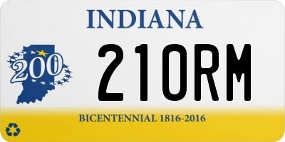 IN license plate 210RM