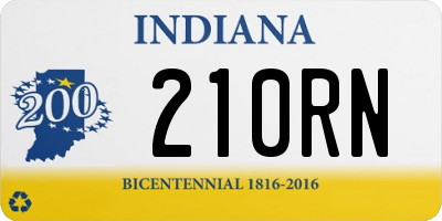 IN license plate 210RN