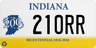 IN license plate 210RR