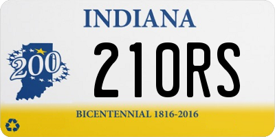 IN license plate 210RS