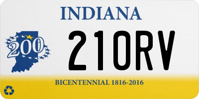 IN license plate 210RV