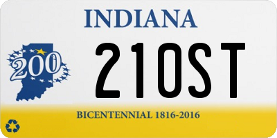 IN license plate 210ST