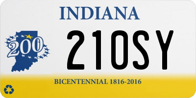 IN license plate 210SY