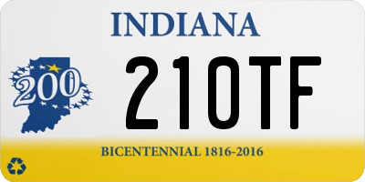 IN license plate 210TF