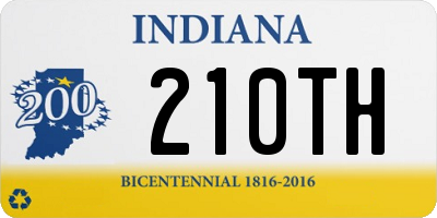 IN license plate 210TH