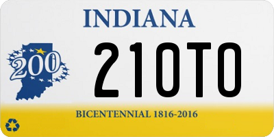 IN license plate 210TO