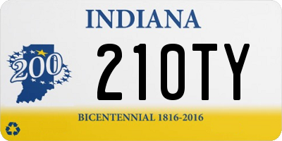 IN license plate 210TY