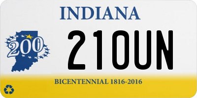 IN license plate 210UN