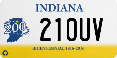 IN license plate 210UV