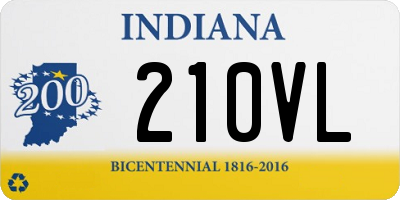 IN license plate 210VL