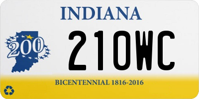 IN license plate 210WC