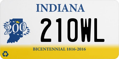 IN license plate 210WL