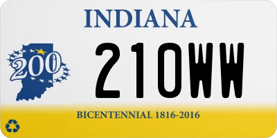 IN license plate 210WW