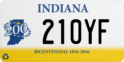 IN license plate 210YF