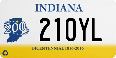 IN license plate 210YL