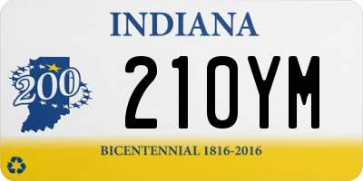 IN license plate 210YM