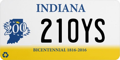 IN license plate 210YS