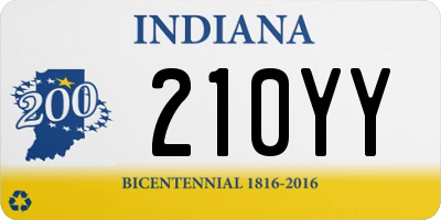 IN license plate 210YY