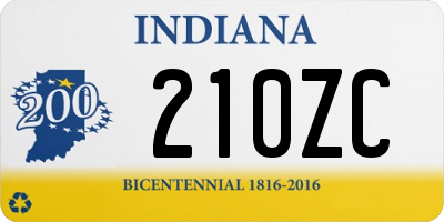 IN license plate 210ZC