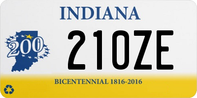 IN license plate 210ZE