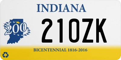 IN license plate 210ZK