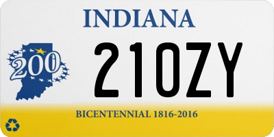 IN license plate 210ZY