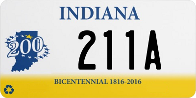 IN license plate 211A