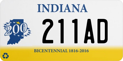 IN license plate 211AD