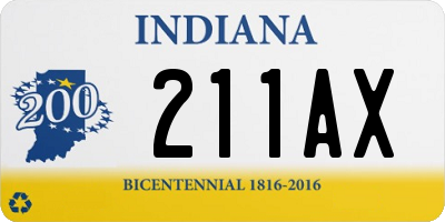 IN license plate 211AX