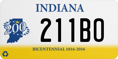 IN license plate 211BO