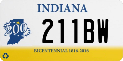 IN license plate 211BW