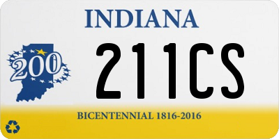 IN license plate 211CS