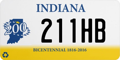 IN license plate 211HB