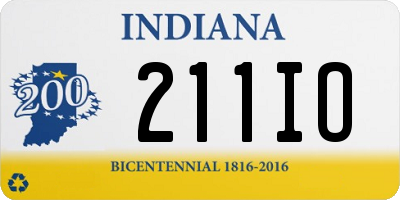 IN license plate 211IO