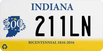 IN license plate 211LN