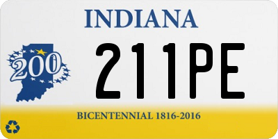 IN license plate 211PE