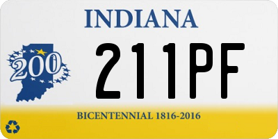 IN license plate 211PF
