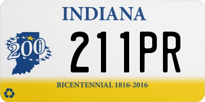 IN license plate 211PR