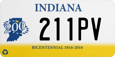 IN license plate 211PV