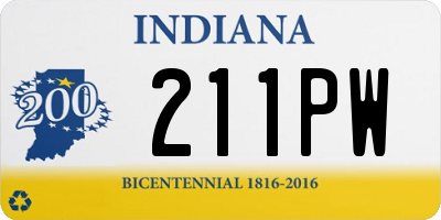 IN license plate 211PW