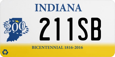 IN license plate 211SB