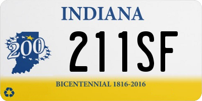 IN license plate 211SF